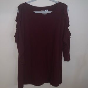 Cold Shoulder Ruffle Top